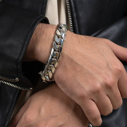 Gental Gems by Karat Kings | 16mm Wide Solid Miami Cuban Link Bracelet  Sterling Silver Bracelet