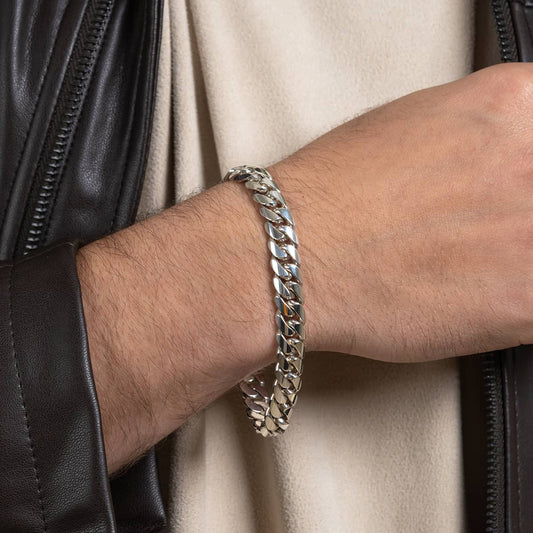 10mm Wide Solid Miami Cuban Link Bracelet |  Sterling Silver Bracelet | With Certificate of Authenticity and  Hallmark