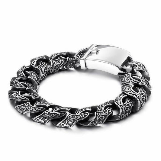 16mm wide,  Sterling silver, Unique Artistry Myth Antique Bracelet for Men | With Certificate of Authenticity and  Hallmark