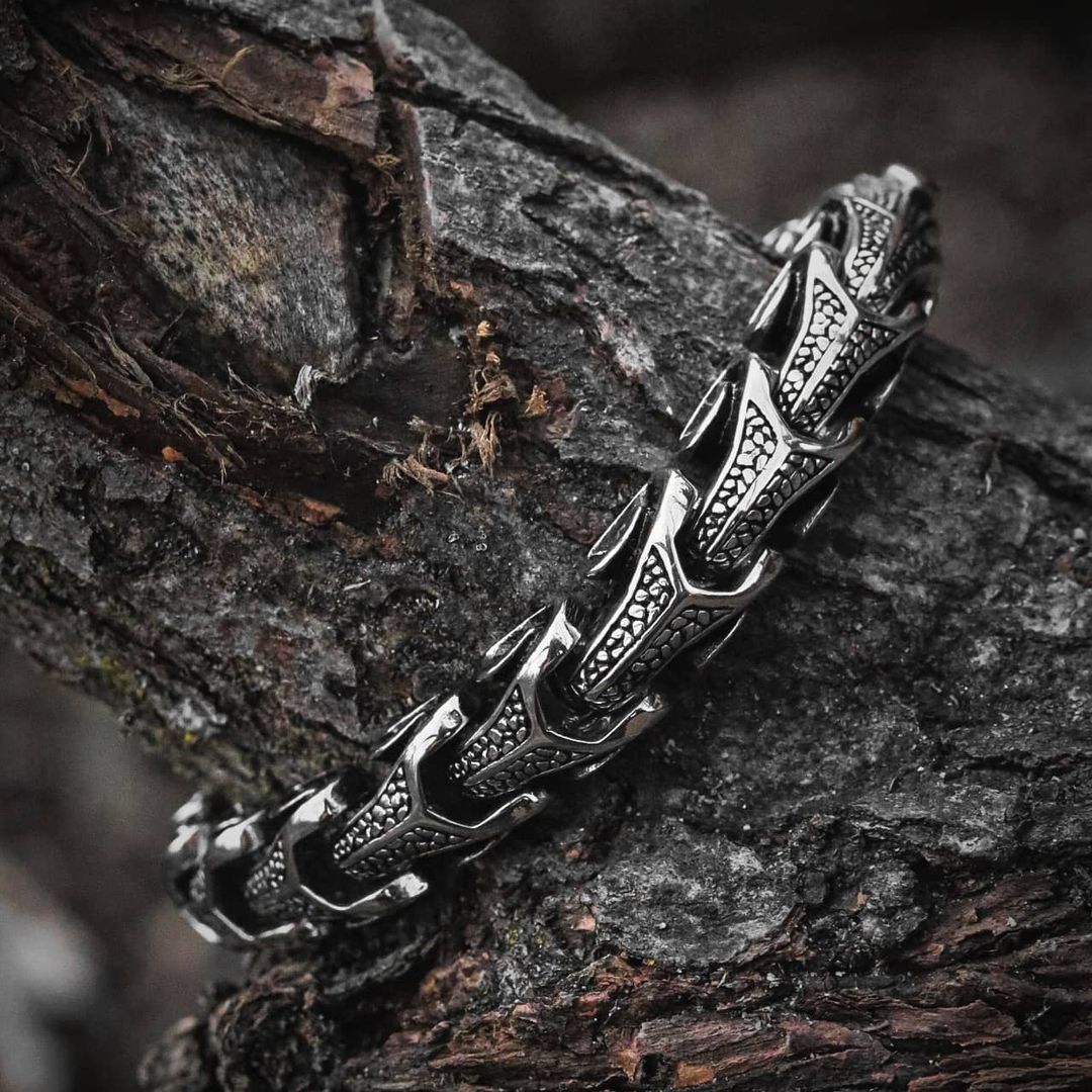 Gental Gems by Karat Kings | Unique Dark Serpent Bracelet |  Sterling Silver Oxidized Bracelet