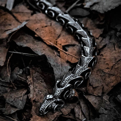 Gental Gems by Karat Kings | Unique Dark Serpent Bracelet |  Sterling Silver Oxidized Bracelet