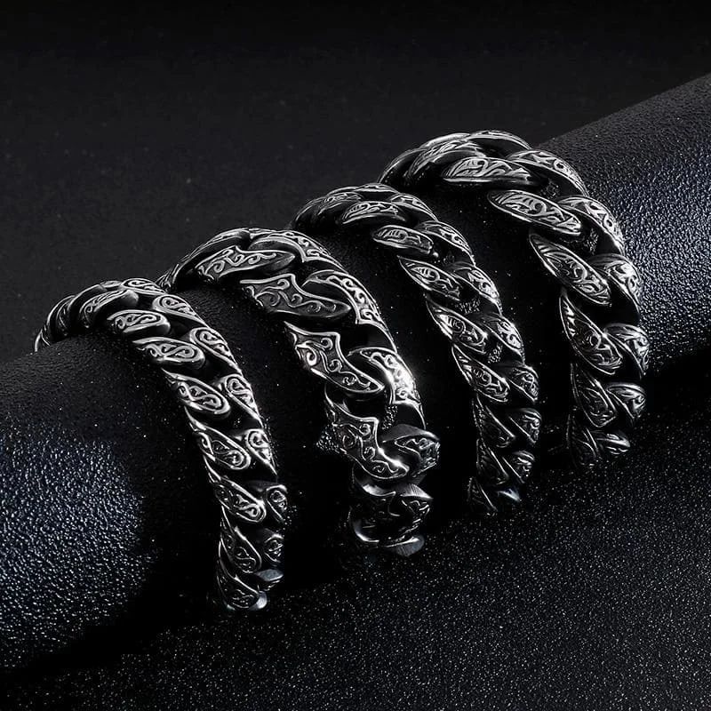 16mm wide,  Sterling silver, Unique Artistry Myth Antique Bracelet for Men | With Certificate of Authenticity and  Hallmark
