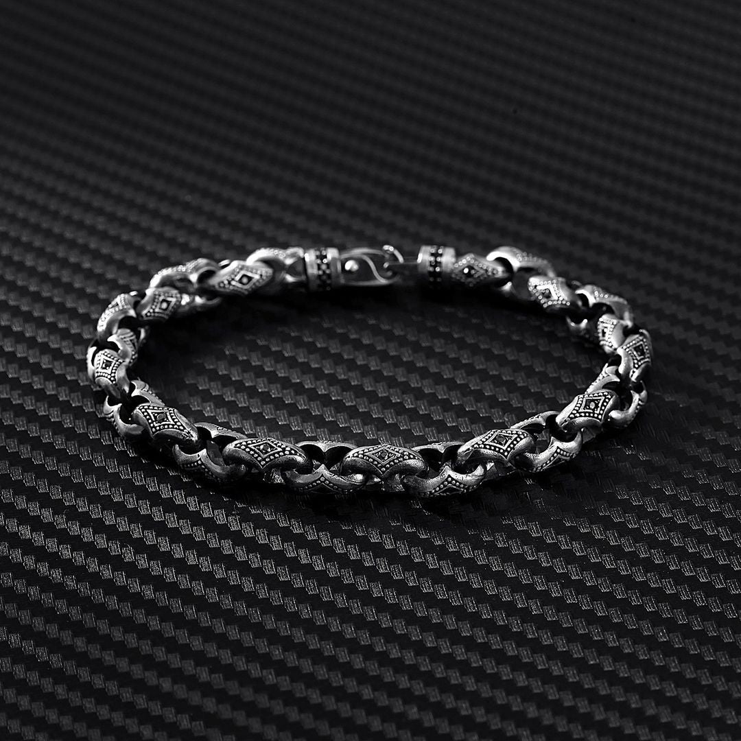 Unique Hand Engraved Vintage Oxidized Bracelet | 35g,  Sterling Silver Bracelet Authenticity and