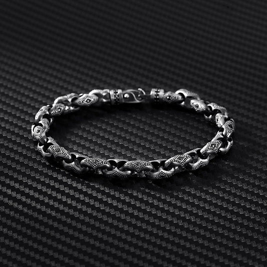 Unique Hand Engraved Vintage Oxidized Bracelet | 35g,  Sterling Silver Bracelet | With Certificate of Authenticity and  Hallmark