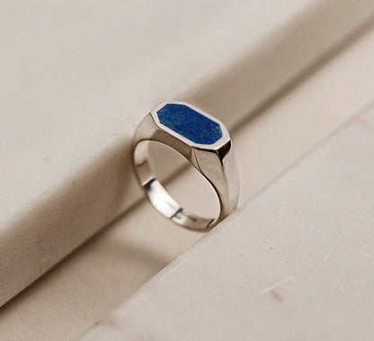 Gental Gems by Karat Kings | Elegant Signet Ring with Natural Lapis Lazuli |  Sterling Silver Ring | Men's Jewelry | With Certificate of Authenticity and  Hallmark