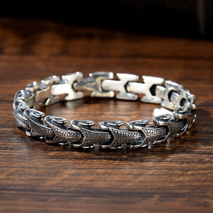 Gental Gems by Karat Kings | Unique Dark Serpent Bracelet |  Sterling Silver Oxidized Bracelet