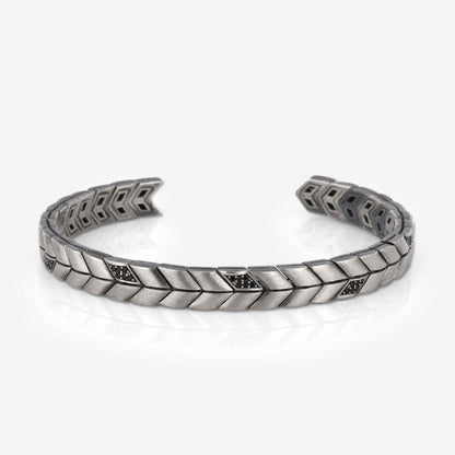 V linked Adjustable Cuff Style Bangle/kadaa/Handcuff |  Sterling Silver Bracelet | With Certificate of Authenticity and  Hallmark