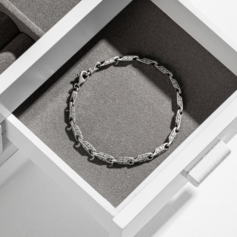 5mm, solid, wide Hand Engraved Vintage Oxidized Bracelet | 40g,  Sterling Silver Bracelet | With Certificate of Authenticity and  Hallmark