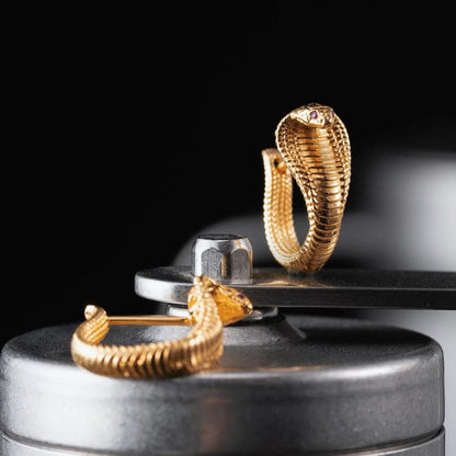 Unisex Antique finish snake Earrings | Rhodium Plated  Sterling Silver | With Certificate of Authenticity and  Hallmark