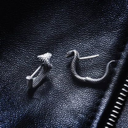 Unisex Antique finish snake Earrings | Rhodium Plated  Sterling Silver | With Certificate of Authenticity and  Hallmark