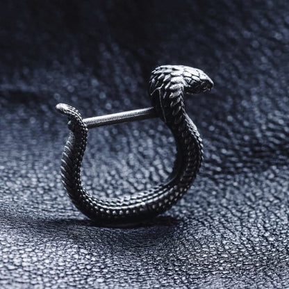 Unisex Antique finish snake Earrings | Rhodium Plated  Sterling Silver | With Certificate of Authenticity and  Hallmark