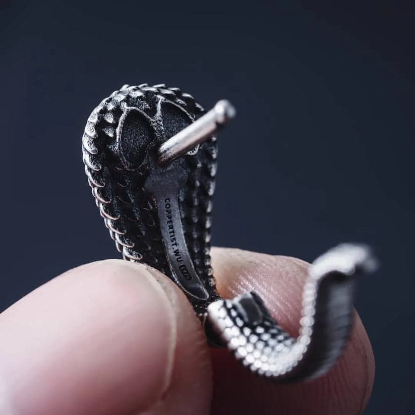 Unisex Antique finish snake Earrings | Rhodium Plated  Sterling Silver | With Certificate of Authenticity and  Hallmark