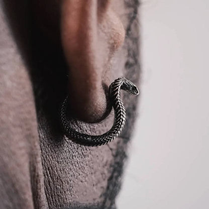 Unisex Antique finish snake Earrings | Rhodium Plated  Sterling Silver | With Certificate of Authenticity and  Hallmark