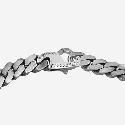 10mm Wide Solid Miami Cuban Link Bracelet with custom name initials studded with AAA white zircons |  Sterling Silver Bracelet | With Certificate of Authenticity and  Hallmark