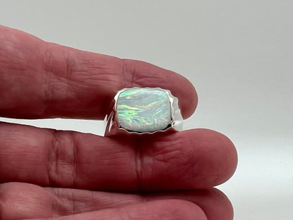 Unique Designed Turkish Style Ring with 10ct Fire Australian Opal |  Sterling Silver Oxidized Ring Authenticity and
