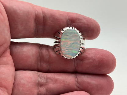 Unique Designed Turkish Style Ring with 12ct Fire Australian Opal |  Sterling Silver Oxidized Ring Authenticity and