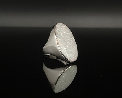 Unique Designed Turkish Style Ring with 16ct Oval Fire Australian Opal |  Sterling Silver Oxidized Ring | With Certificate of Authenticity and  Hallmark
