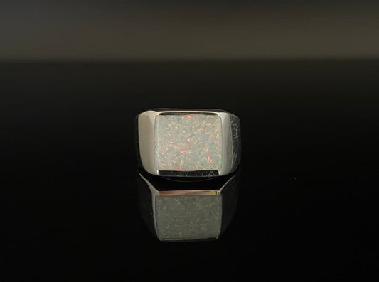 Unique Designed Turkish Style Ring with 8ct Oval Fire Australian Opal |  Sterling Silver Oxidized Ring | With Certificate of Authenticity and  Hallmark