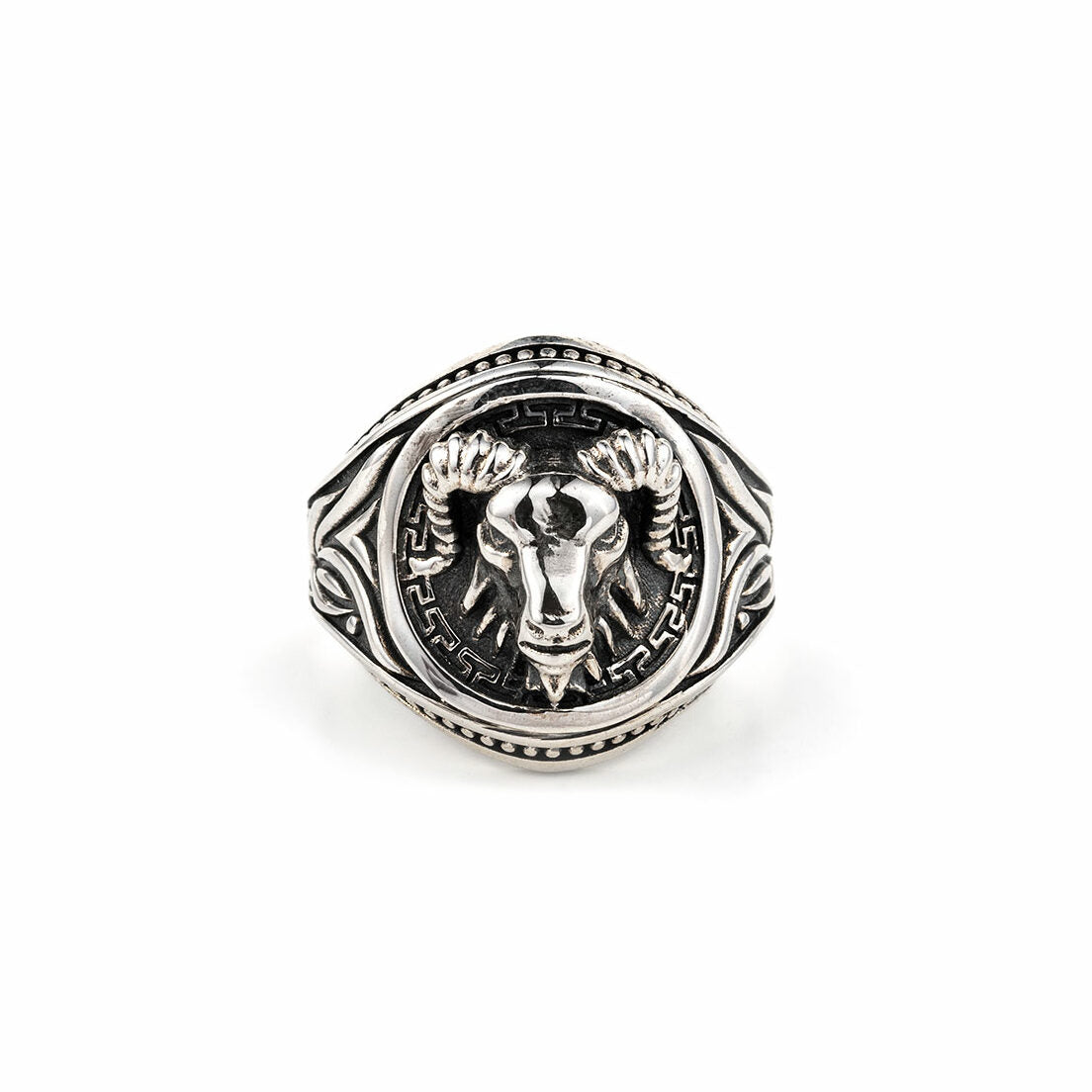 Unique Goat Ring with Versace design |  Sterling Silver Oxidized Ring | With Certificate of Authenticity and  Hallmark