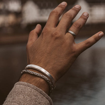 Brush & Matt Finish Adjustable Cuff Style Bangle/kadaa/Handcuff |  Sterling Silver Bracelet | With Certificate of Authenticity and  Hallmark
