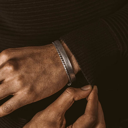 Brush & Matt Finish (Dark) Adjustable Cuff Style Bangle/kadaa/Handcuff |  Sterling Silver Bracelet | With Certificate of Authenticity and  Hallmark