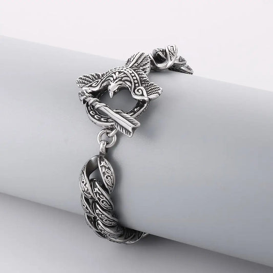 16mm wide Unique Embossed Eagle Bracelet for Men |  Sterling Silver Bracelet | With Certificate of Authenticity and  Hallmark
