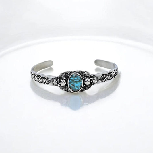 Gental Gems by Karat Kings | Heavy Lion Chain Bracelet with Natural Irani Turquoise (Firoza) for Men |  Sterling Silver Bracelet | Men's Jewelry | With Certificate of Authenticity and  Hallmark