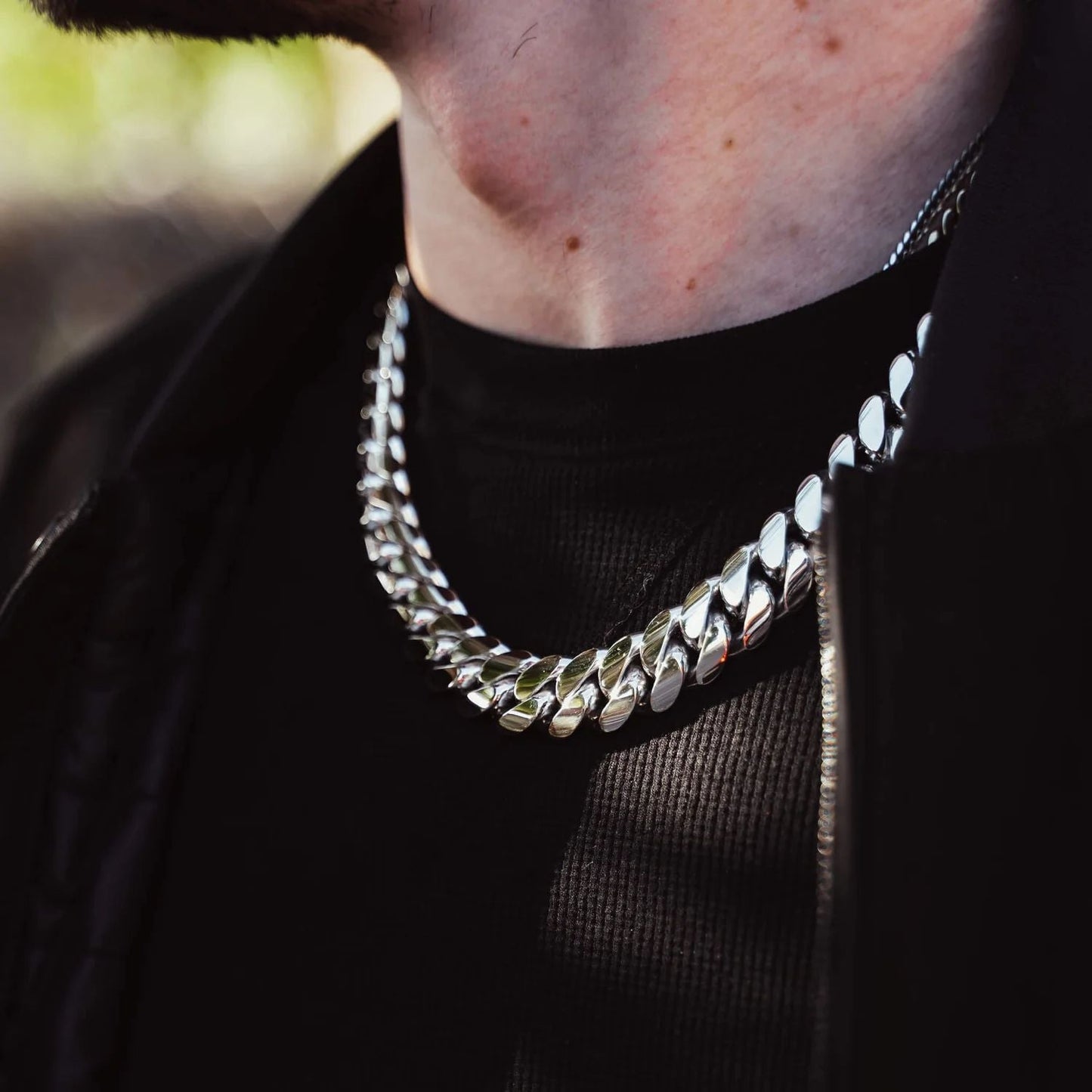 22mm Wide Solid Miami Cuban Link Chain |  Sterling Silver Chain