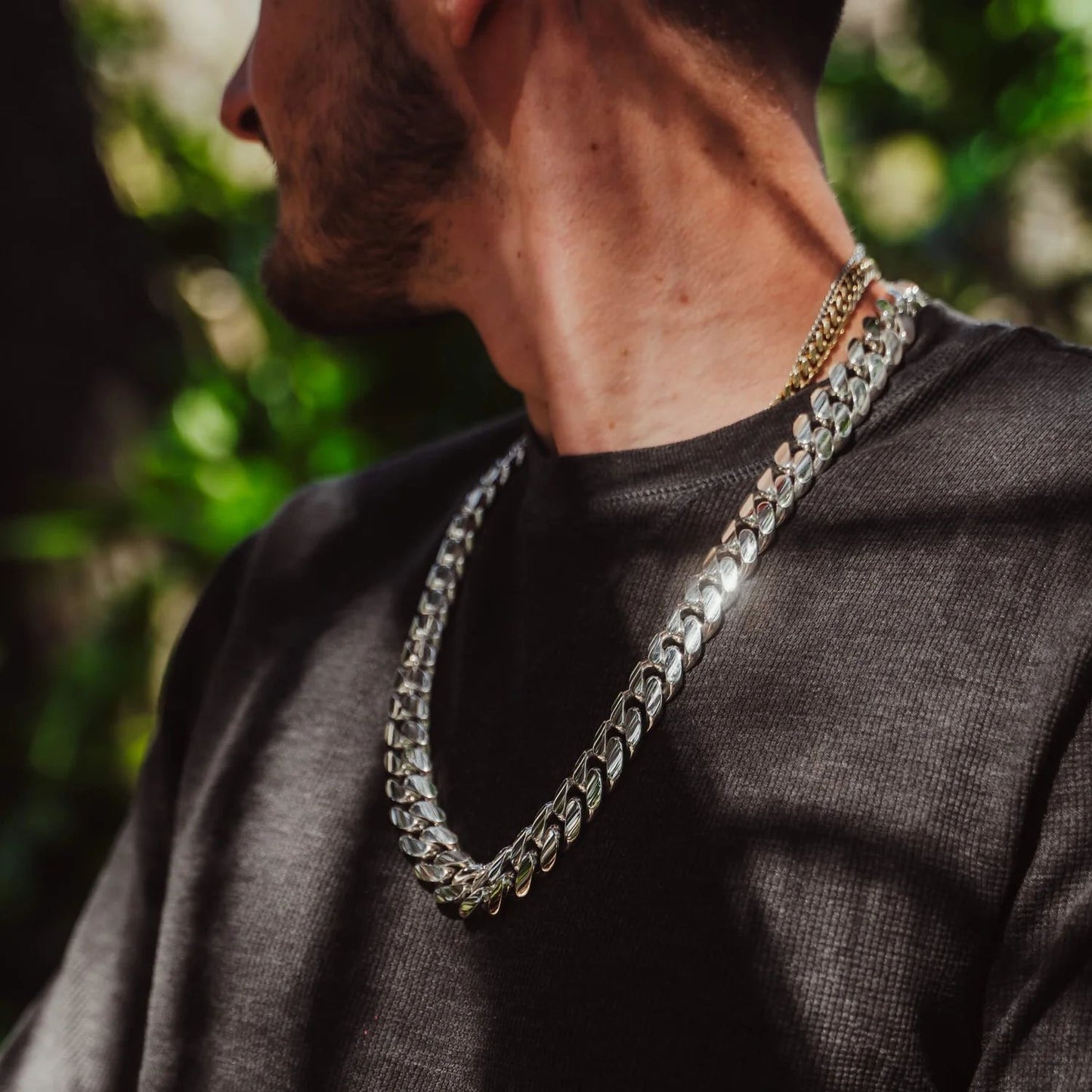 22mm Wide Solid Miami Cuban Link Chain |  Sterling Silver Chain