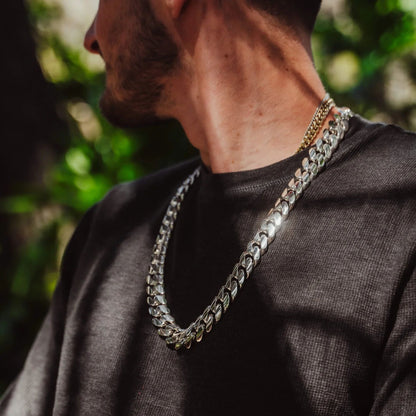 22mm Wide Solid Miami Cuban Link Chain |  Sterling Silver Chain