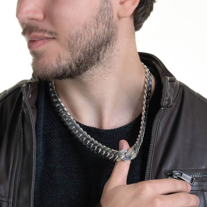18mm Wide Solid Miami Cuban Link Chain |  Sterling Silver Chain