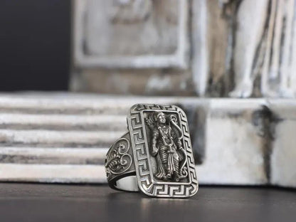 Antique Designed Ram Bhagwan Ring |  Sterling Silver Oxidized Ring | Men's Jewelry | With Certificate of Authenticity and  Hallmark
