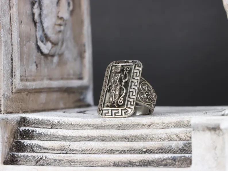 Antique Designed Ram Bhagwan Ring |  Sterling Silver Oxidized Ring | Men's Jewelry | With Certificate of Authenticity and  Hallmark