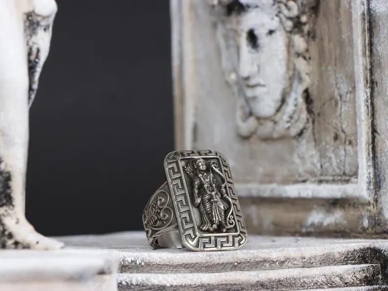 Antique Designed Ram Bhagwan Ring |  Sterling Silver Oxidized Ring | Men's Jewelry | With Certificate of Authenticity and  Hallmark
