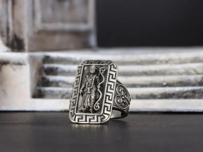 Antique Designed Ram Bhagwan Ring |  Sterling Silver Oxidized Ring | Men's Jewelry | With Certificate of Authenticity and  Hallmark