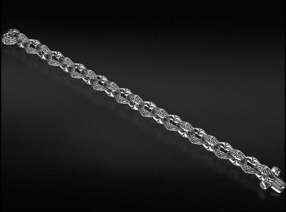 Gental Gems by Karat Kings | Unique Real Biker Bracelet for Men |  Sterling Silver Bracelet