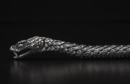 12mm wide, Unique Oxidized Snake Bracelet |  Sterling Silver Oxidized Bracelet | Unisex Jewelry | With Certificate of Authenticity and  Hallmark