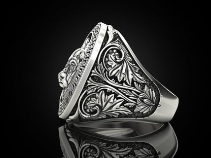 Gental Gems by Karat Kings | Unique Taurus Zodiac Designed Bull Ring |  Sterling Silver Oxidized Ring