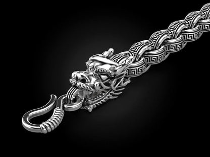 Unique Two Headed Dragon Bracelet for Men |  Sterling Silver Bracelet | Men's Jewelry | With Certificate of Authenticity and  Hallmark