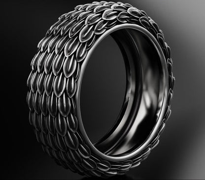 Gental Gems by Karat Kings | Exclusive Eagle Feather Band Ring for Men, Oxidized Sterling Silver  Ring | Jewellery for Men