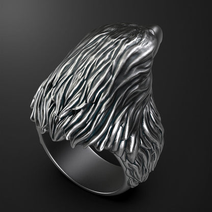 Gental Gems by Karat Kings | Unique Designed Eagle Ring |  Sterling Silver Oxidized Ring