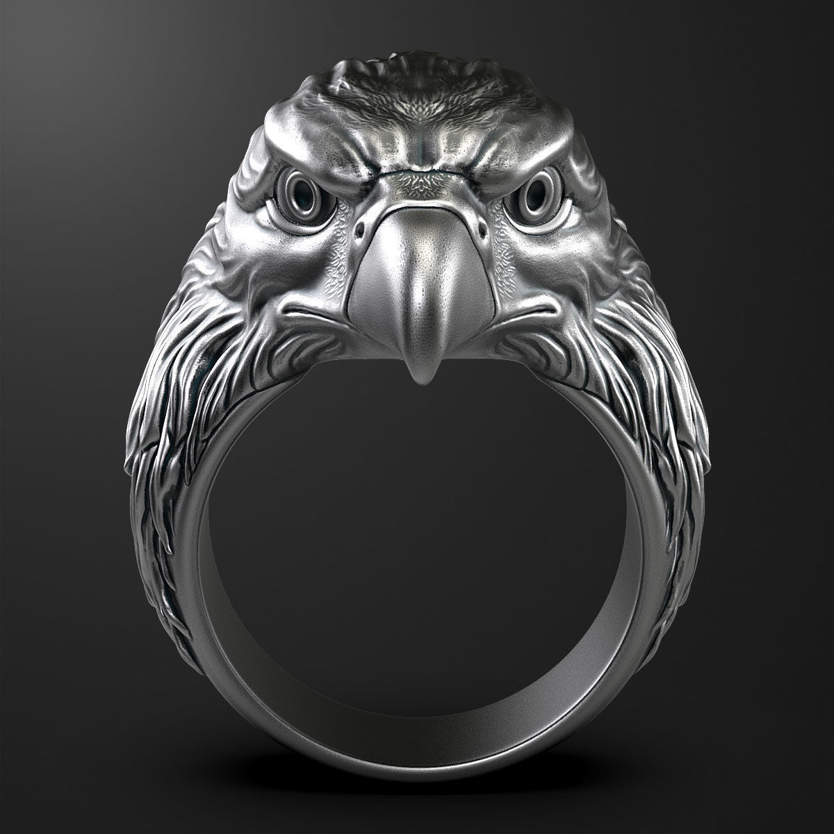 Gental Gems by Karat Kings | Unique Designed Eagle Ring |  Sterling Silver Oxidized Ring