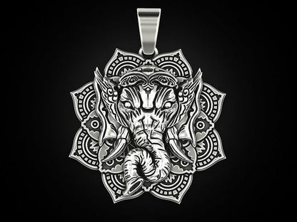 Gental Gems by Karat Kings | Unique Designed Ganesha Pendant |  Sterling Silver Oxidized Pendant | Men's Jewelry | With Certificate of Authenticity and  Hallmark