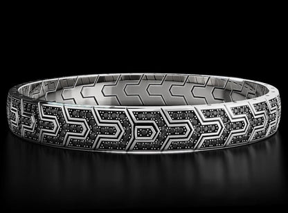Gental Gems by Karat Kings | Classy Black Iced Bracelet for Men |  Silver Bracelet