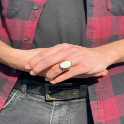 Gental Gems by Karat Kings | Unique Turkish Style Ring with Natural Pearl |  Sterling Silver Oxidized Ring | Men's Jewelry | With Certificate of Authenticity and  Hallmark