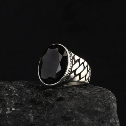 Gental Gems by Karat Kings | Unique Turkish Style Ring with Natural Black Onyx | Black Rhodium & Gold Plated  Sterling Silver Ring | Men's Jewelry | With Certificate of Authenticity and  Hallmark