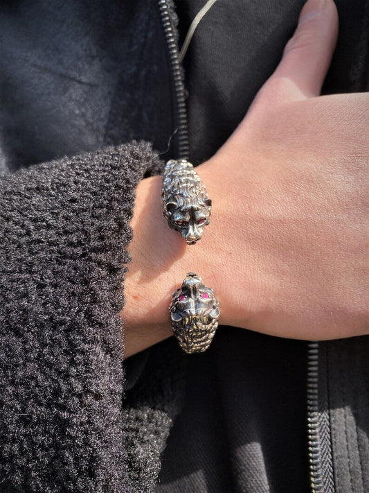 Adjustable Unique  Silver Oxidized Tiger Cuff | Bracelet for Men |  Sterling Silver Cuff | Men's Jewelry | With Certificate of Authenticity and  Hallmark