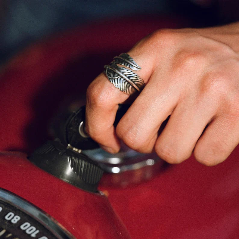 Gental Gems by Karat Kings | Exclusive Feather Style Signet Ring for Men, Oxidized Sterling Silver  Ring | Jewellery for Men| With Certificate of Authenticity and  Hallmark
