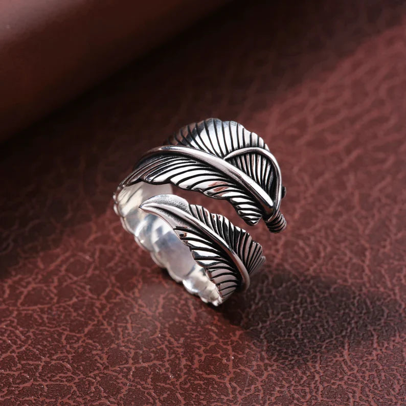 Gental Gems by Karat Kings | Exclusive Feather Style Signet Ring for Men, Oxidized Sterling Silver  Ring | Jewellery for Men| With Certificate of Authenticity and  Hallmark