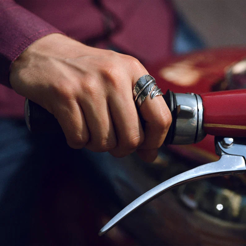 Gental Gems by Karat Kings | Exclusive Feather Style Signet Ring for Men, Oxidized Sterling Silver  Ring | Jewellery for Men| With Certificate of Authenticity and  Hallmark